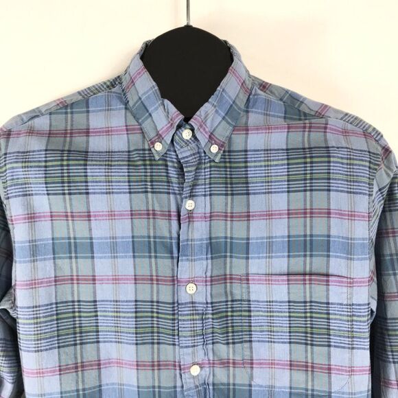 J. Crew Stretch Slim Fit Button Down Shirt Men's Medium Plaid Long Sleeve Casual - Picture 3 of 11